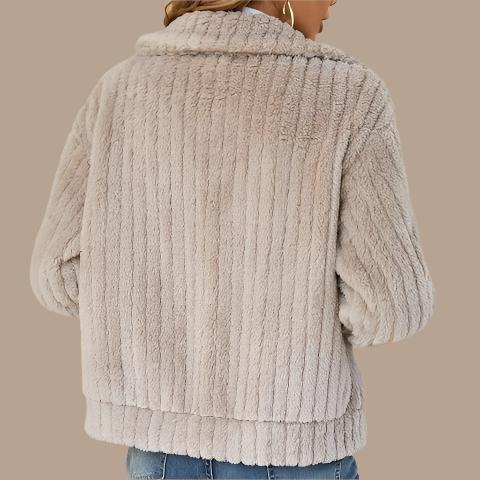 Rhonda - Avslappnad plyschig cardigan